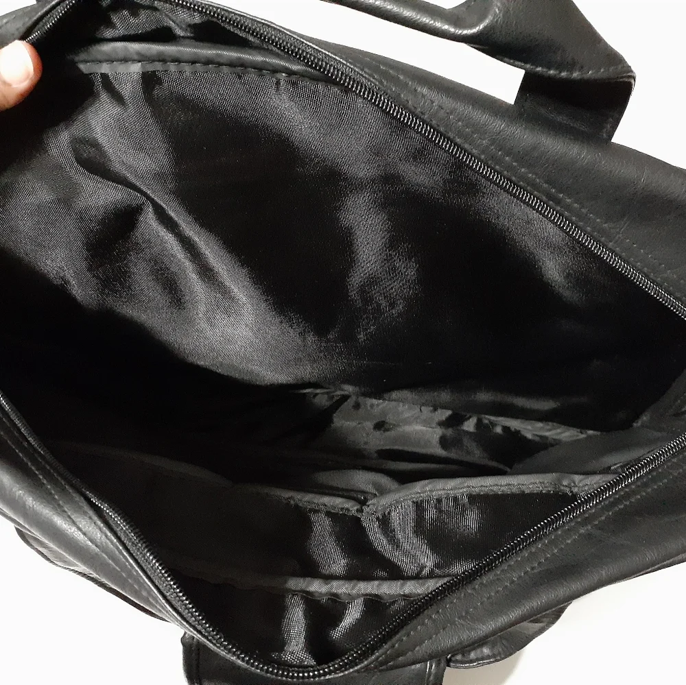Vintage IDEX Mutual Funds Black Faux Leather Business Bag